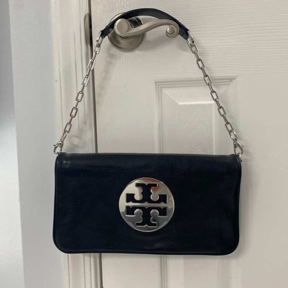 GOOD CONDITION TORY BURCH BLACK LEATHER BAG